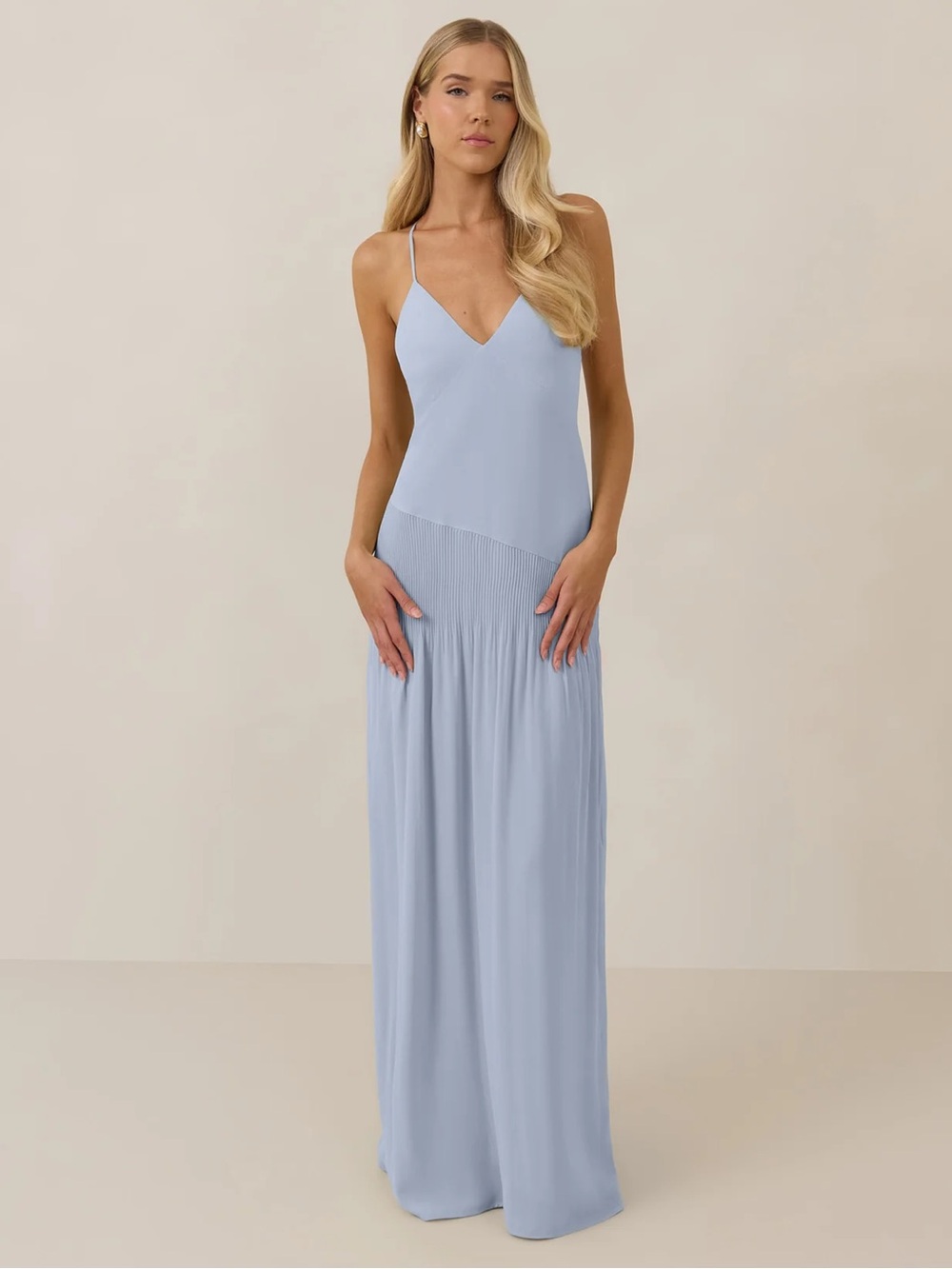 Park & Fifth Romy Light Blue Spaghetti Strap Maxi Dress